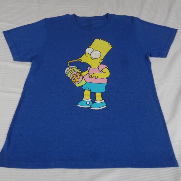 THE SIMPSONS BART DRINKING SQUISHEE DRINK BLUE MEDIUM T-SHIRT L225 (SPOT C PICS) - Picture 2 of 8